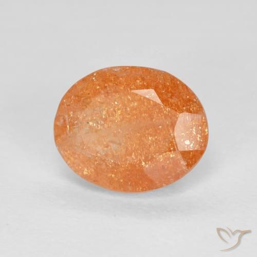 2.51ct 자연스러운 딥 오렌지 썬스톤, 타원형, 투명한