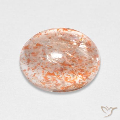 1.68ct 자연스러운 라이트 타이거 오렌지 썬스톤, 타원형, 투명한