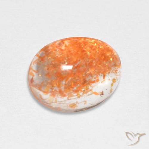1.73ct 자연스러운 딥 오렌지 썬스톤, 타원형, 투명한