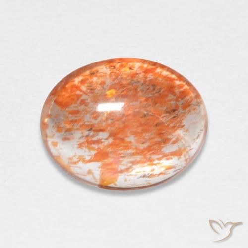 1.57ct 자연스러운 진저 오렌지 썬스톤, 타원형, 투명한
