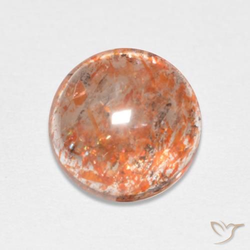 1.98ct 자연스러운 붉은 오렌지 썬스톤, 둥근, 투명한