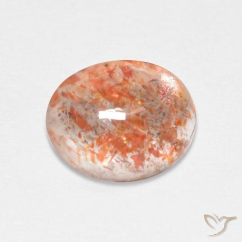 1.82ct 자연스러운 붉은 오렌지 썬스톤, 타원형, 투명한