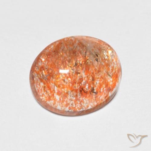 1.86ct 자연스러운 밝은 주황색 썬스톤, 타원형, 투명한