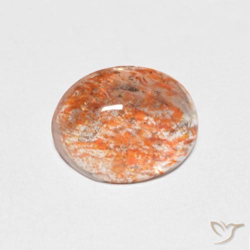 1.42ct 자연스러운 라이트 오렌지 썬스톤, 타원형, 투명한