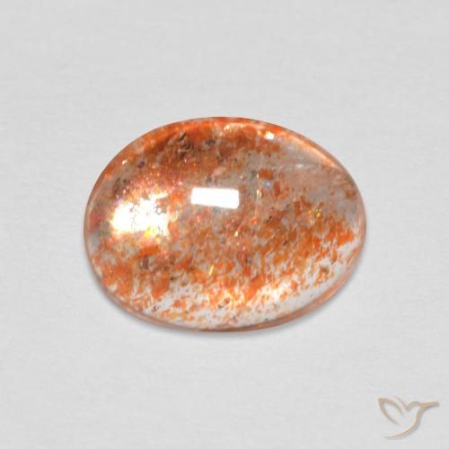 1.50ct 자연스러운 미디엄 오렌지 썬스톤, 타원형, 투명한
