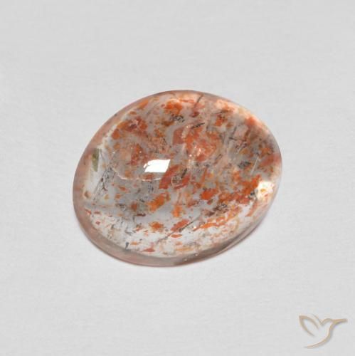 1.76ct 자연스러운 라이트 오렌지 썬스톤, 타원형, 투명한
