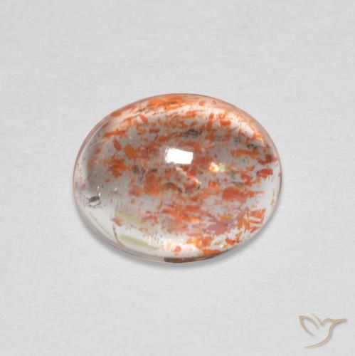1.71ct 자연스러운 붉은 오렌지 썬스톤, 타원형, 투명한