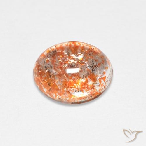 1.45ct 자연스러운 미디엄 오렌지 썬스톤, 타원형, 투명한