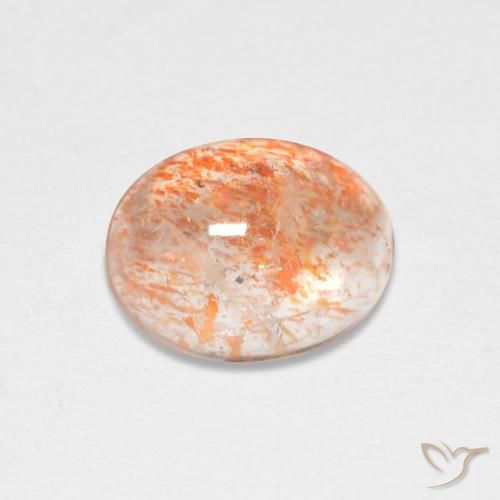 1.67ct 자연스러운 라이트 타이거 오렌지 썬스톤, 타원형, 투명한