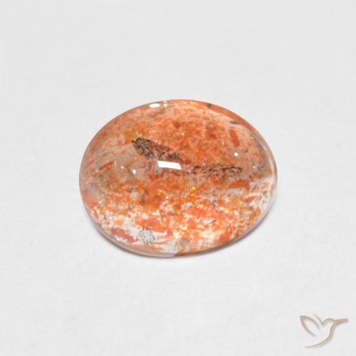 1.37ct 자연스러운 따뜻한 오렌지 썬스톤, 타원형, 투명한
