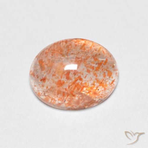 1.51ct 자연스러운 미디엄 오렌지 썬스톤, 타원형, 투명한