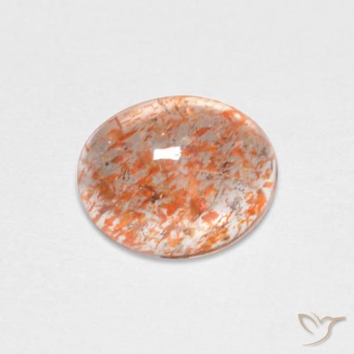 1.19ct 자연스러운 라이트 오렌지 썬스톤, 타원형, 투명한