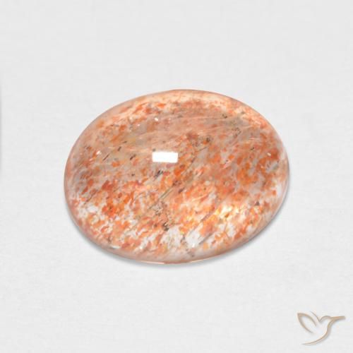 1.68ct 자연스러운 진저 오렌지 썬스톤, 타원형, 투명한
