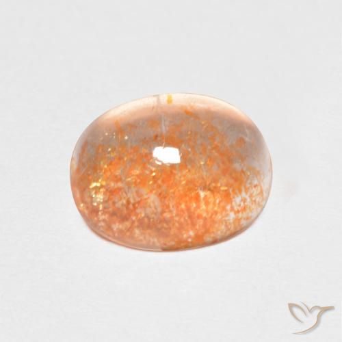 1.46ct 자연스러운 Medium Light-Orange 썬스톤, 타원형, 투명한