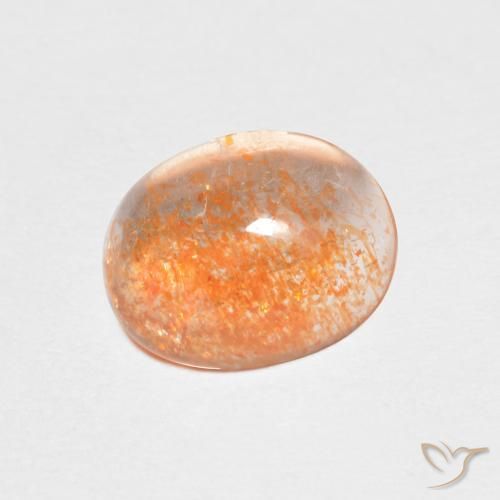 1.46캐럿 천연 Medium Light-Orange 썬스톤, 타원형, 투명한
