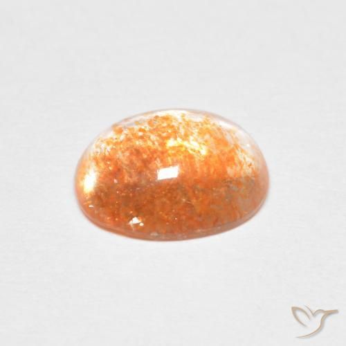 1.46캐럿 천연 Medium Light-Orange 썬스톤, 타원형, 투명한