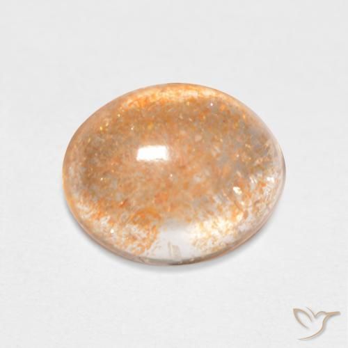 2.01ct 자연스러운 Medium Light-Orange 썬스톤, 타원형, 투명한