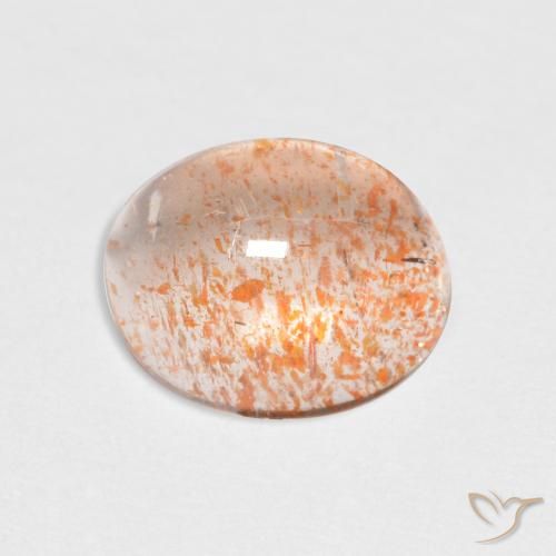 1.64ct 자연스러운 라이트 오렌지 썬스톤, 타원형, 투명한