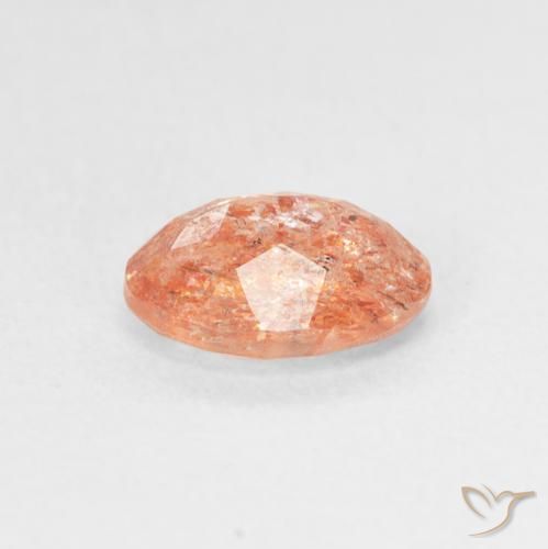1.19캐럿 천연 Medium Light-Orange 썬스톤, 타원형, 투명한