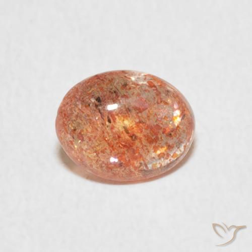 0.77ct 자연스러운 진저 오렌지 썬스톤, 타원형, 투명한