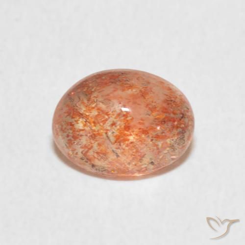 1.25ct 자연스러운 진저 오렌지 썬스톤, 타원형, 투명한