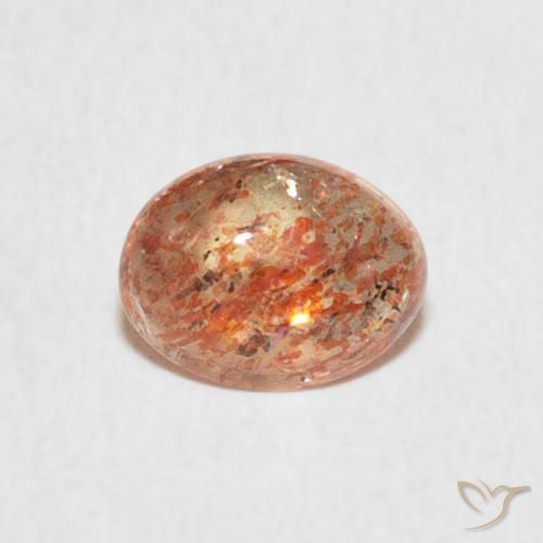 0.85ct 자연스러운 따뜻한 오렌지 썬스톤, 타원형, 투명한