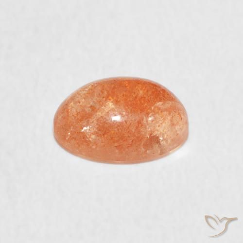 1.08캐럿 천연 Medium Light-Orange 썬스톤, 타원형, 투명한