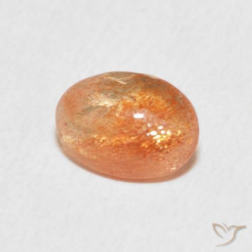 0.94캐럿 천연 Medium Light-Orange 썬스톤, 타원형, 투명한