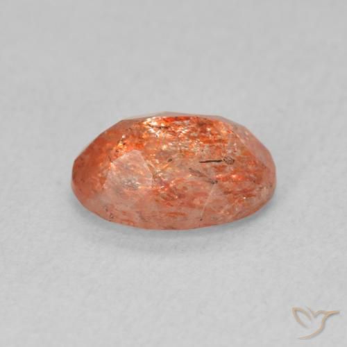 1.20캐럿 천연 Medium Light-Orange 썬스톤, 타원형, 투명한