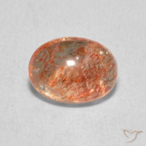 1.17ct 자연스러운 진저 오렌지 썬스톤, 타원형, 투명한