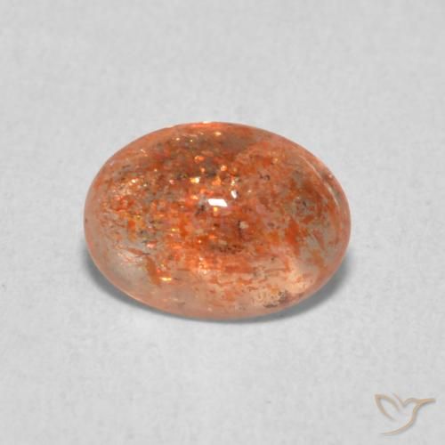 1.05ct 자연스러운 붉은 오렌지 썬스톤, 타원형, 투명한