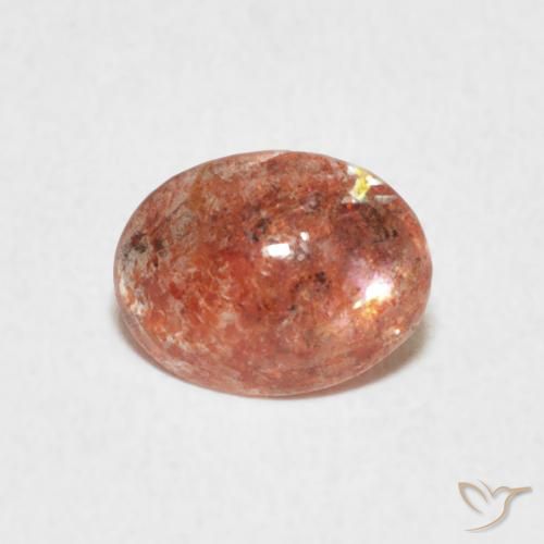 0.99ct 자연스러운 미디엄 오렌지 썬스톤, 타원형, 투명한