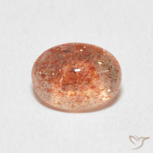 1.16ct 자연스러운 미디엄 오렌지 썬스톤, 타원형, 투명한