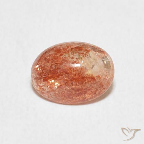 1.04ct 자연스러운 미디엄 오렌지 썬스톤, 타원형, 투명한