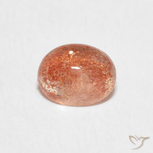 0.81ct 자연스러운 자몽 오렌지 썬스톤, 타원형, 투명한