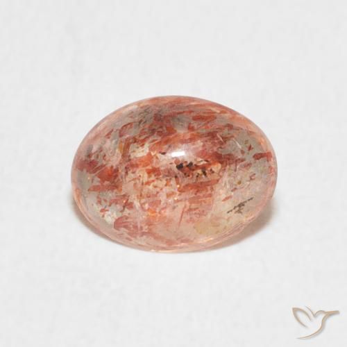 0.99ct 자연스러운 따뜻한 오렌지 썬스톤, 타원형, 투명한