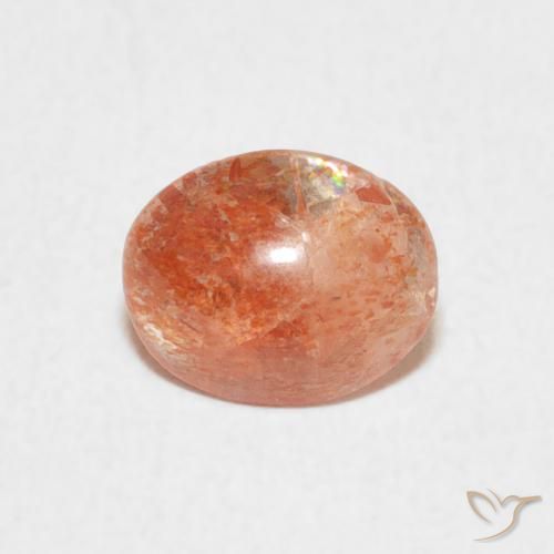 0.93ct 자연스러운 미디엄 오렌지 썬스톤, 타원형, 투명한