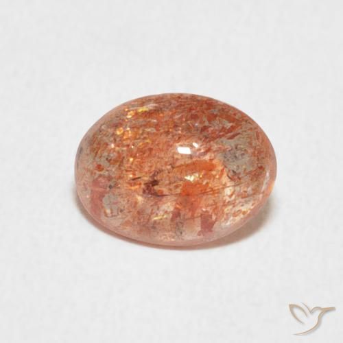 1.08ct 자연스러운 붉은 오렌지 썬스톤, 타원형, 투명한
