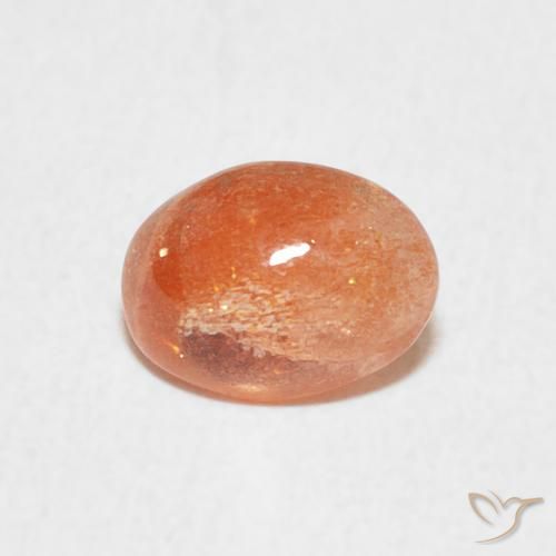 1.02ct 자연스러운 딥 오렌지 썬스톤, 타원형, 투명한