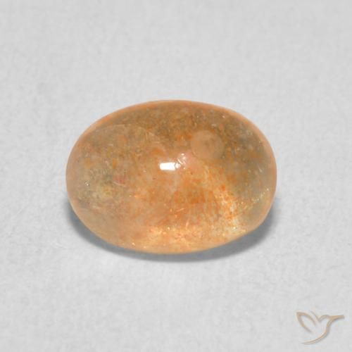 1.34ct 자연스러운 라이트 오렌지 썬스톤, 타원형, 투명한