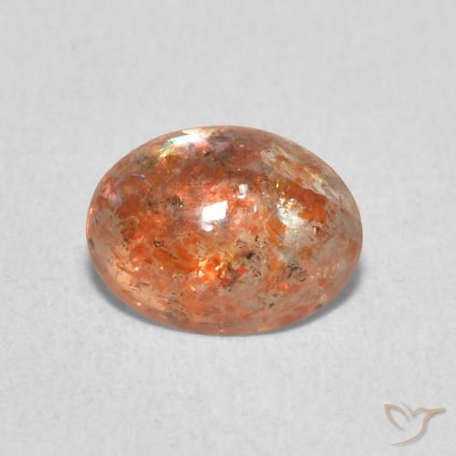0.86ct 자연스러운 진저 오렌지 썬스톤, 타원형, 투명한