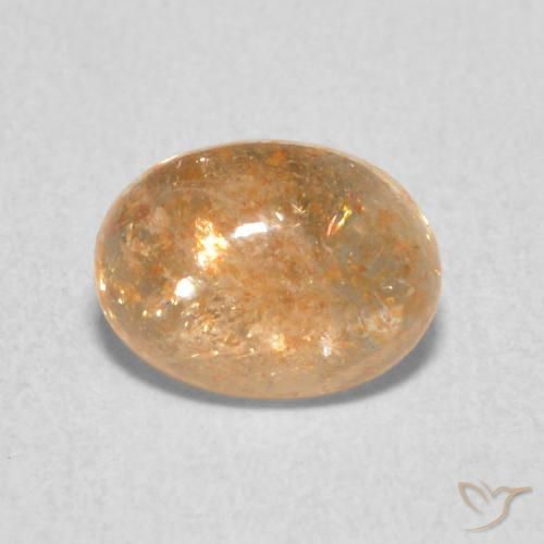 1.33ct 자연스러운 라이트 피치 오렌지 썬스톤, 타원형, 투명한