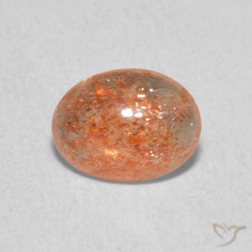 0.93ct 자연스러운 진저 오렌지 썬스톤, 타원형, 투명한
