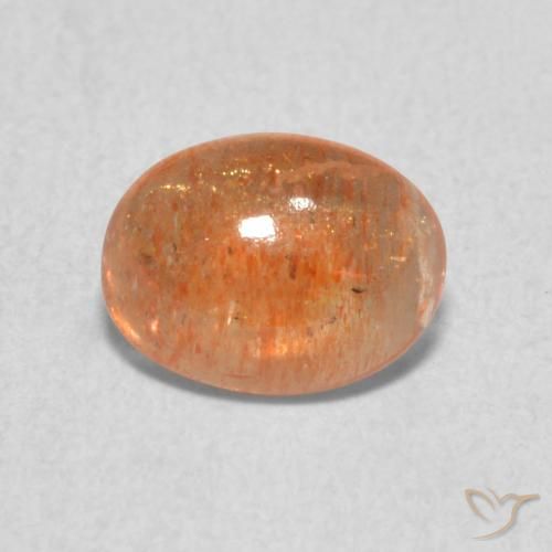 1.26ct 자연스러운 Medium Light-Orange 썬스톤, 타원형, 투명한