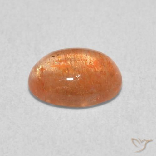 1.26캐럿 천연 Medium Light-Orange 썬스톤, 타원형, 투명한