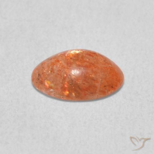 0.84캐럿 천연 Medium Light-Orange 썬스톤, 타원형, 투명한