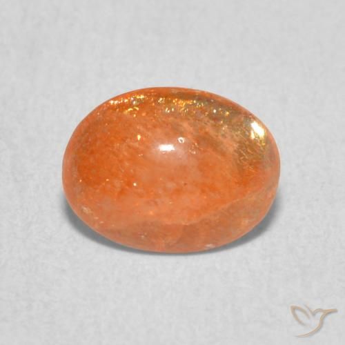 1.01ct 자연스러운 미디엄 오렌지 썬스톤, 타원형, 투명한