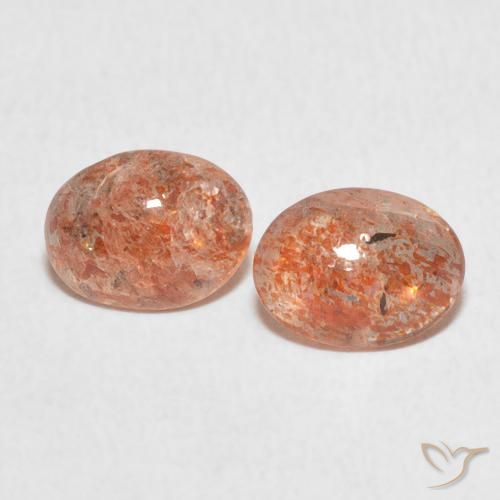 1.83ctw 자연스러운 Medium Light-Orange 썬스톤, 타원형, 투명한