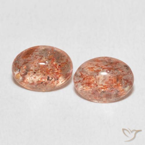 1.86ctw 자연스러운 Medium Light-Orange 썬스톤, 타원형, 투명한