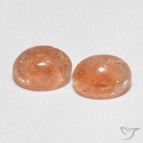 1.93ctw 자연스러운 Medium Light-Orange 썬스톤, 타원형, 투명한